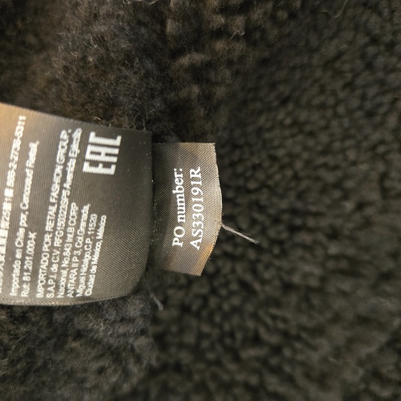 All Saints Kingsley Sherling Trucker Biker Jacket Black Size Small - Picture 12 of 15